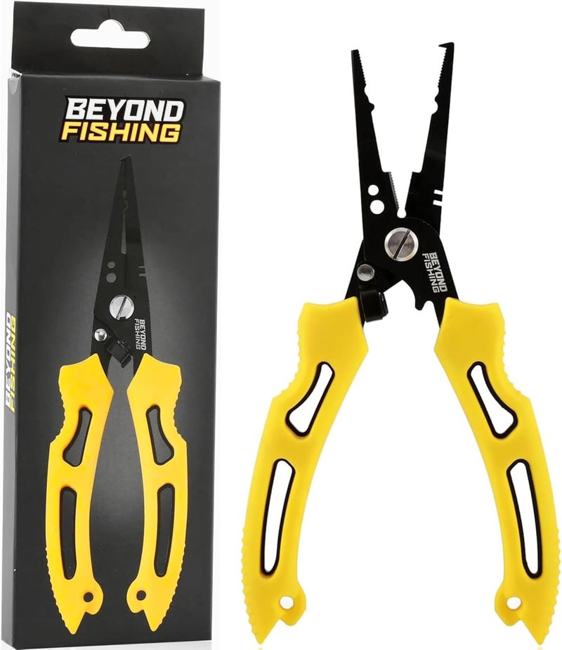 Beyond Braid Beyond Fishing QuickRig Fishing Pliers – Multifunction Stainless Steel Split Ring Pliers for Fishing with Line Cutter & Crimper – Corrosion Resistant & Spring Loaded Design - Image 1